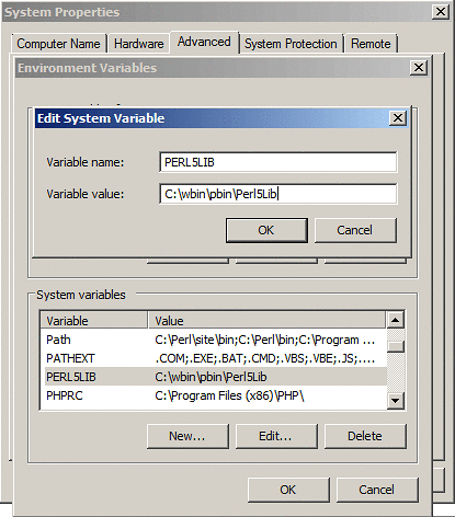 Creating the PERL5LIB Environment Variable